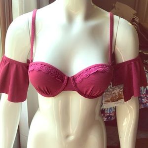 Seekers Australia Bikini Top with Arm Ruffles
